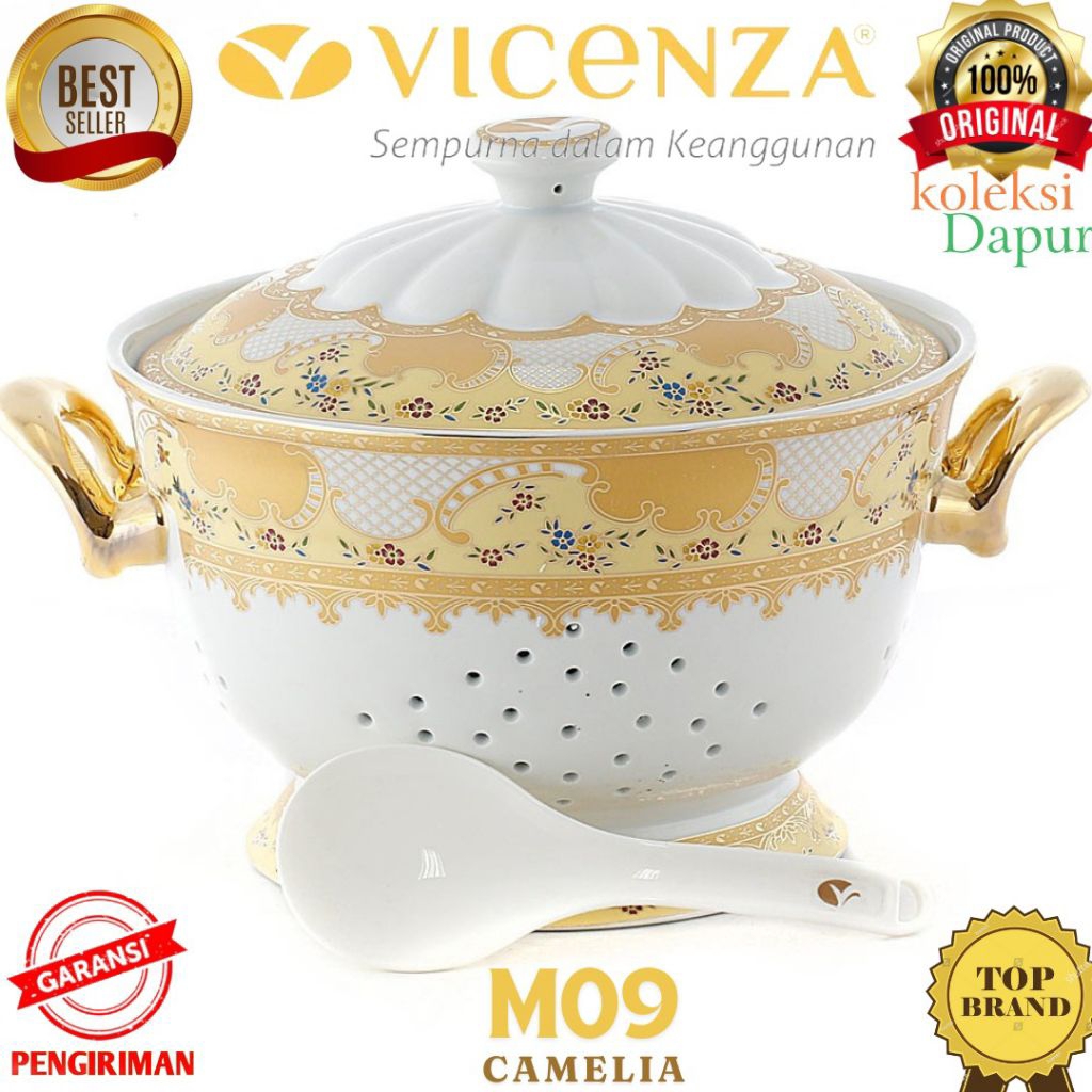 Tempat Nasi Camelia M09, Belanga Vicenza 26 cm disertai tutup dan sendok nasi, Camelia Rice bowl por