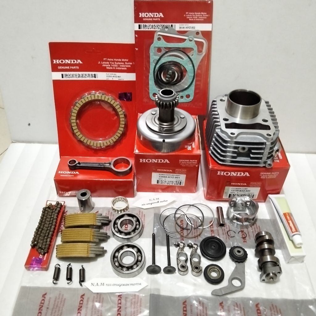 Blok seher cylinder paket turun mesin 13 aitem Honda KYZ Supra x 125 Helmi in injeksi Blade 125 fi B