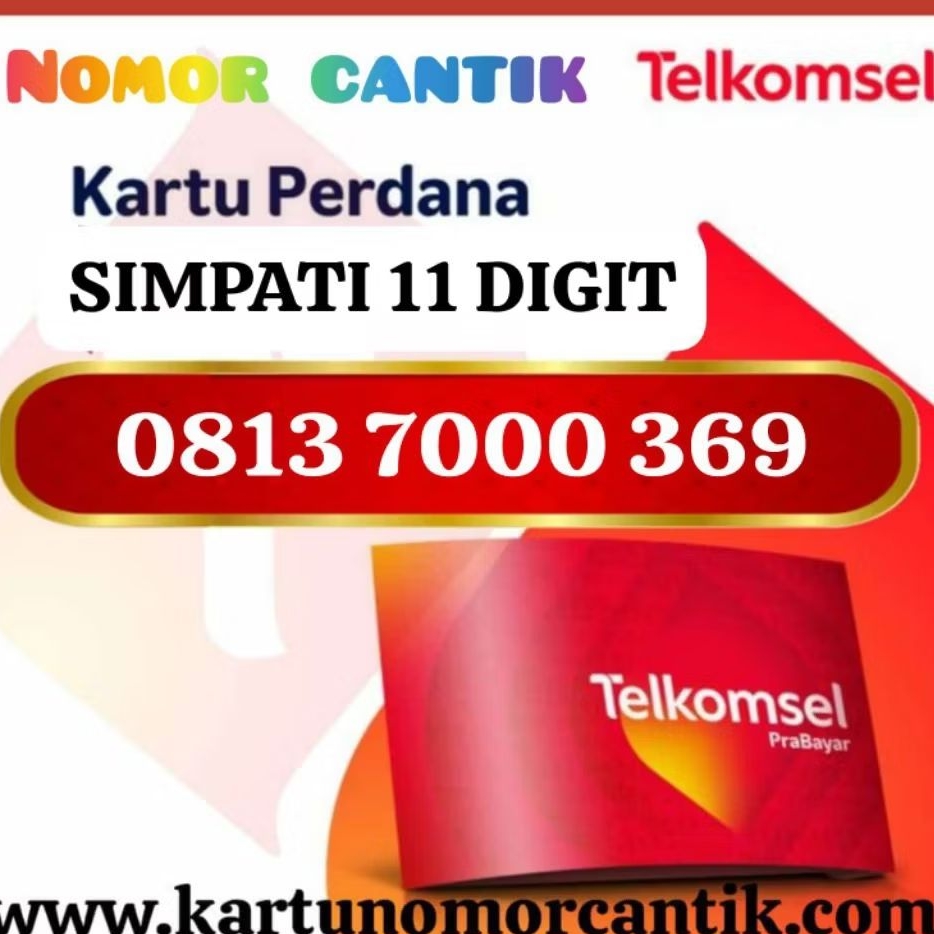Nomor Cantik Telkomsel SIMPATI 11 Digit 369 / 08I3 7000 369