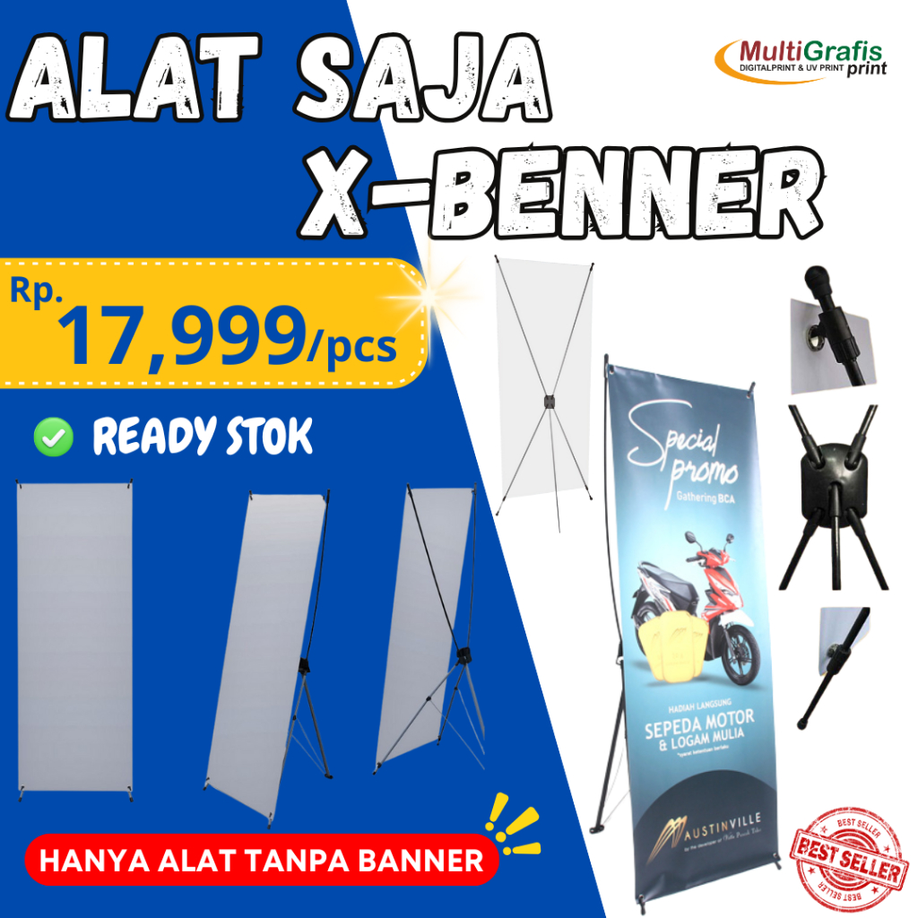 Alat Tiang X Banner / Stand Banner / Standing Ukuran 60x160 cm