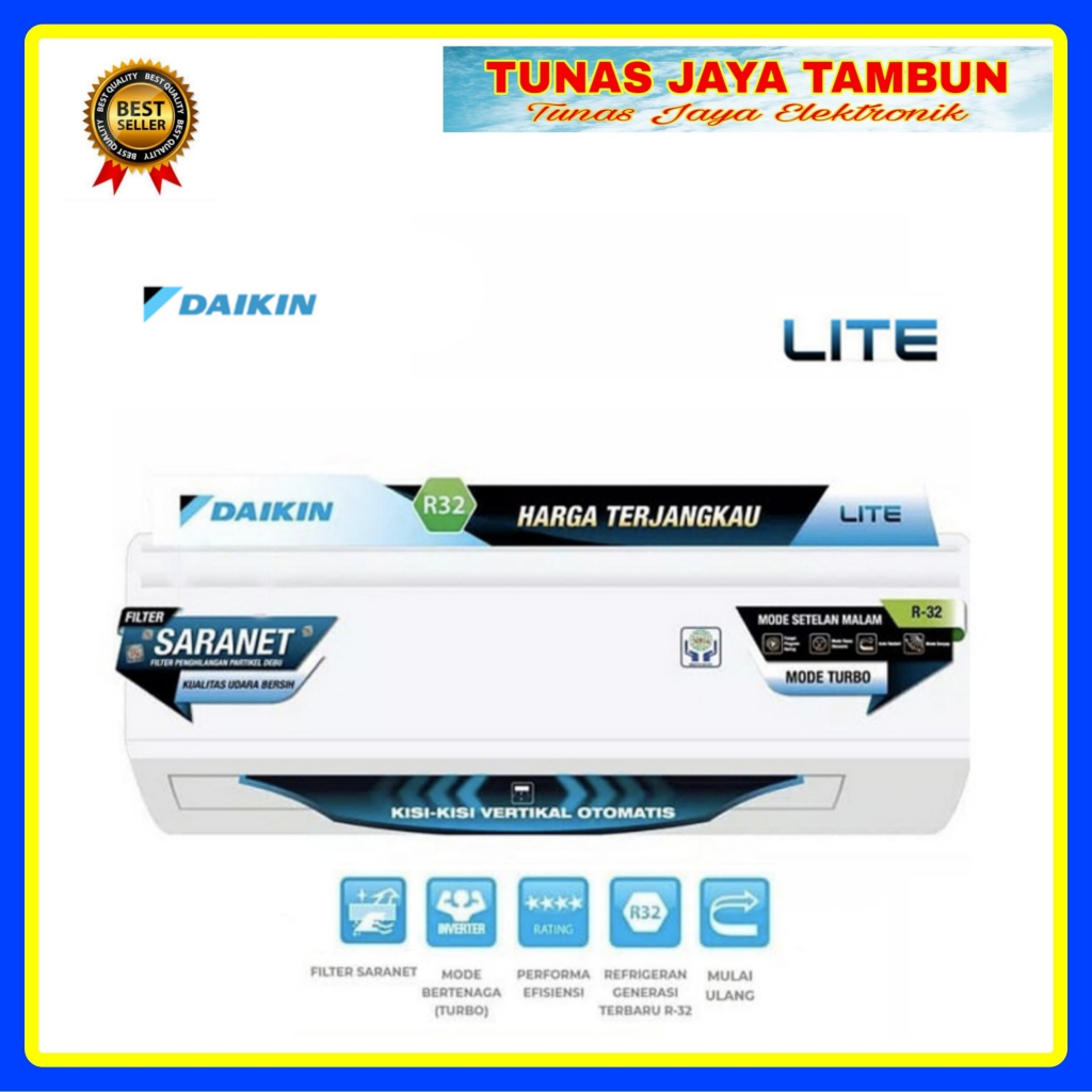 AC DAIKIN FTV 25 CXV / AC DAIKIN 1 PK MALYSIA / DAIKIN FTV25CXV14 AC 1PK MALAYSIA