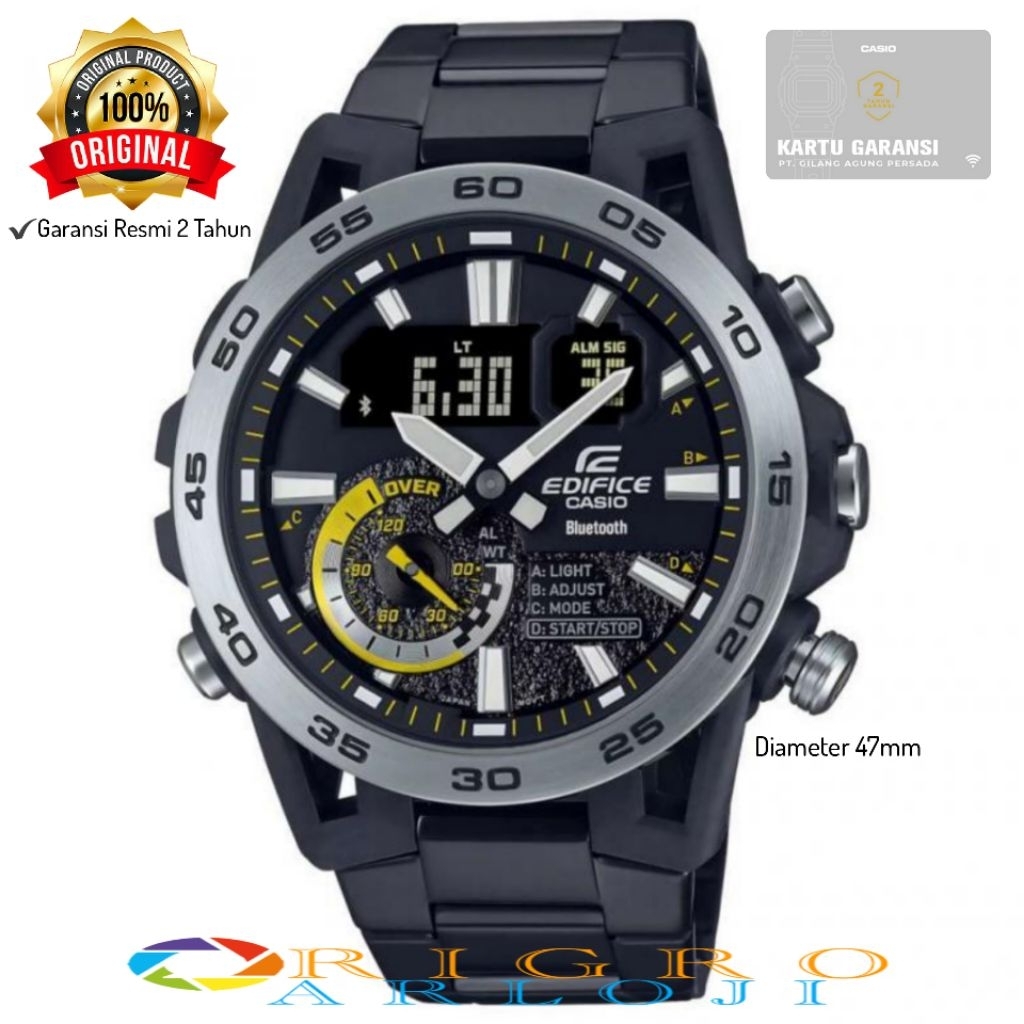 Jam Tangan Pria Casio Edifice ECB-40DC-1ADF Original Garansi Resmi 2 Tahun - Bluetooth