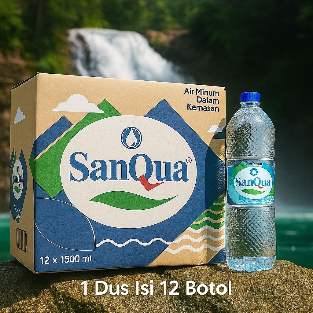 

1 Dus Air Mineral Sanqua 1500ml (Isi 12 Botol) – Hemat, Higienis, Terpercaya
