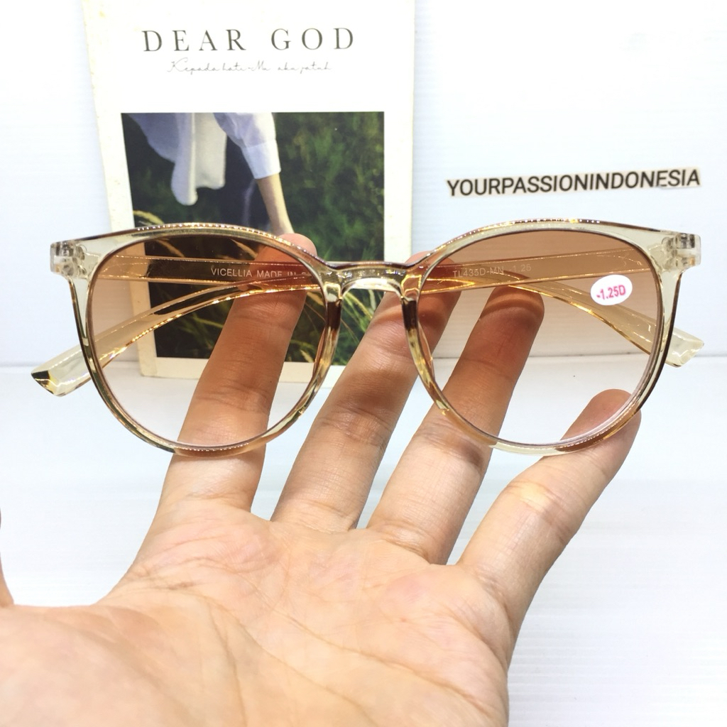TL435 Kacamata Minus Lensa Warna Coklat -0.50 sd -4.00 Kacamata Minus Cowok Cewek