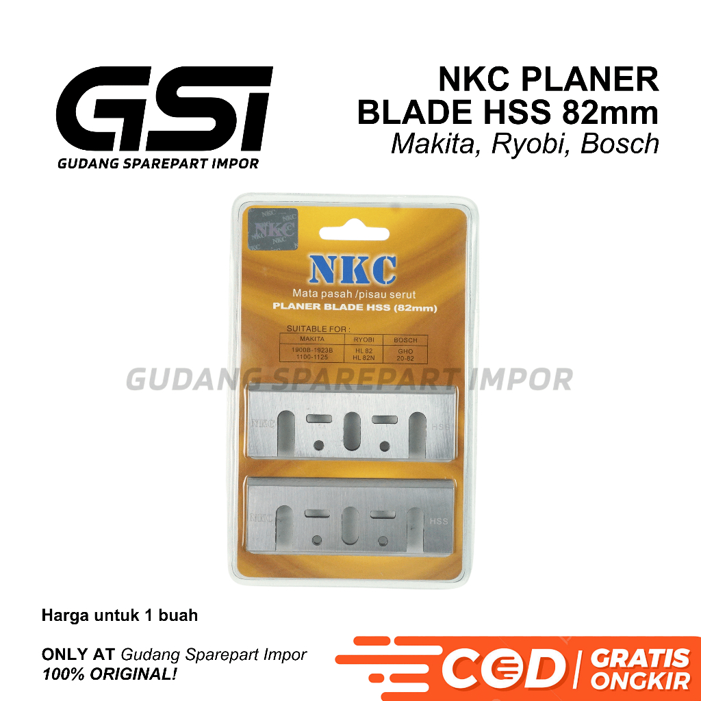 NKC HSS N1900B Planer Blade 82mm / Mata Pasah SKH Serut Ketam untuk Makita N1900B