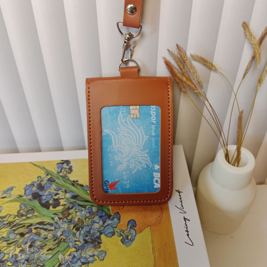 

id card holder Name tag lipat 3 in 1 lanyard sintetik lean leather