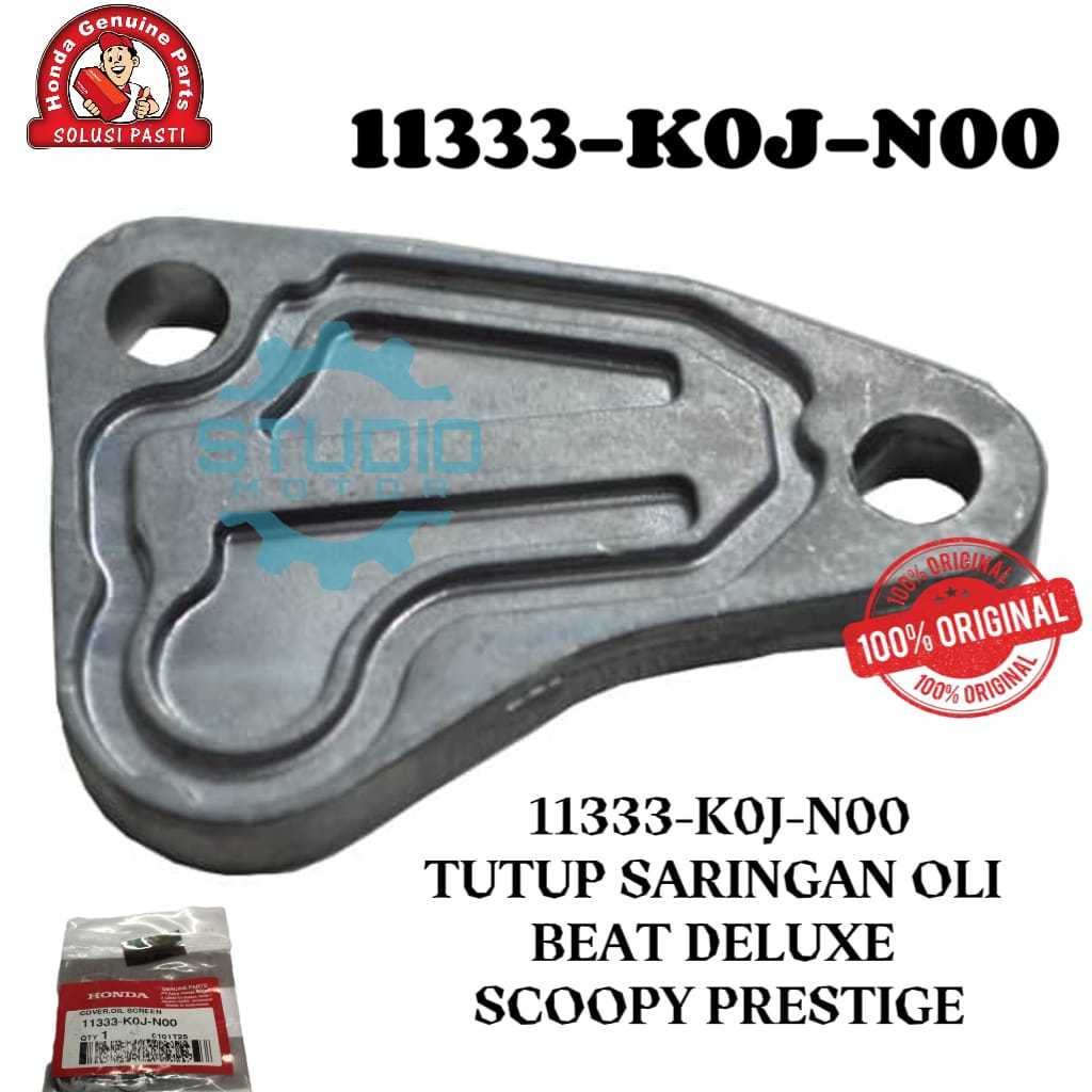 S2 11333K0JN00 COVER OIL SCREEN / TUTUP OLI MESIN + ORING SCREEN COVER BEAT DELUXE/SCOOPY PRESTIGE /