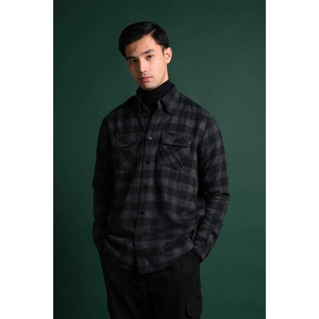 Heymale Ultimate Double Pocket Flannel Shirt Kemeja Pria