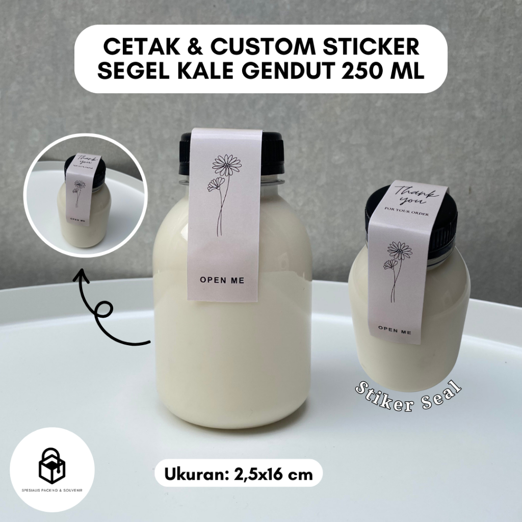 

Cetak Custom Stiker segel Botol Kale Gendut 250 ml | Print Label Sticker Logo