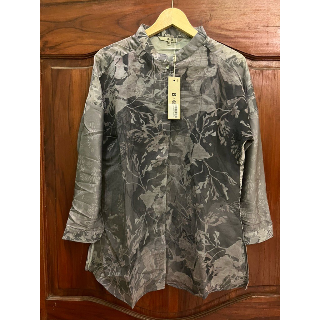 new as is buttonscarves x riamiranda valvia top midnight m/l