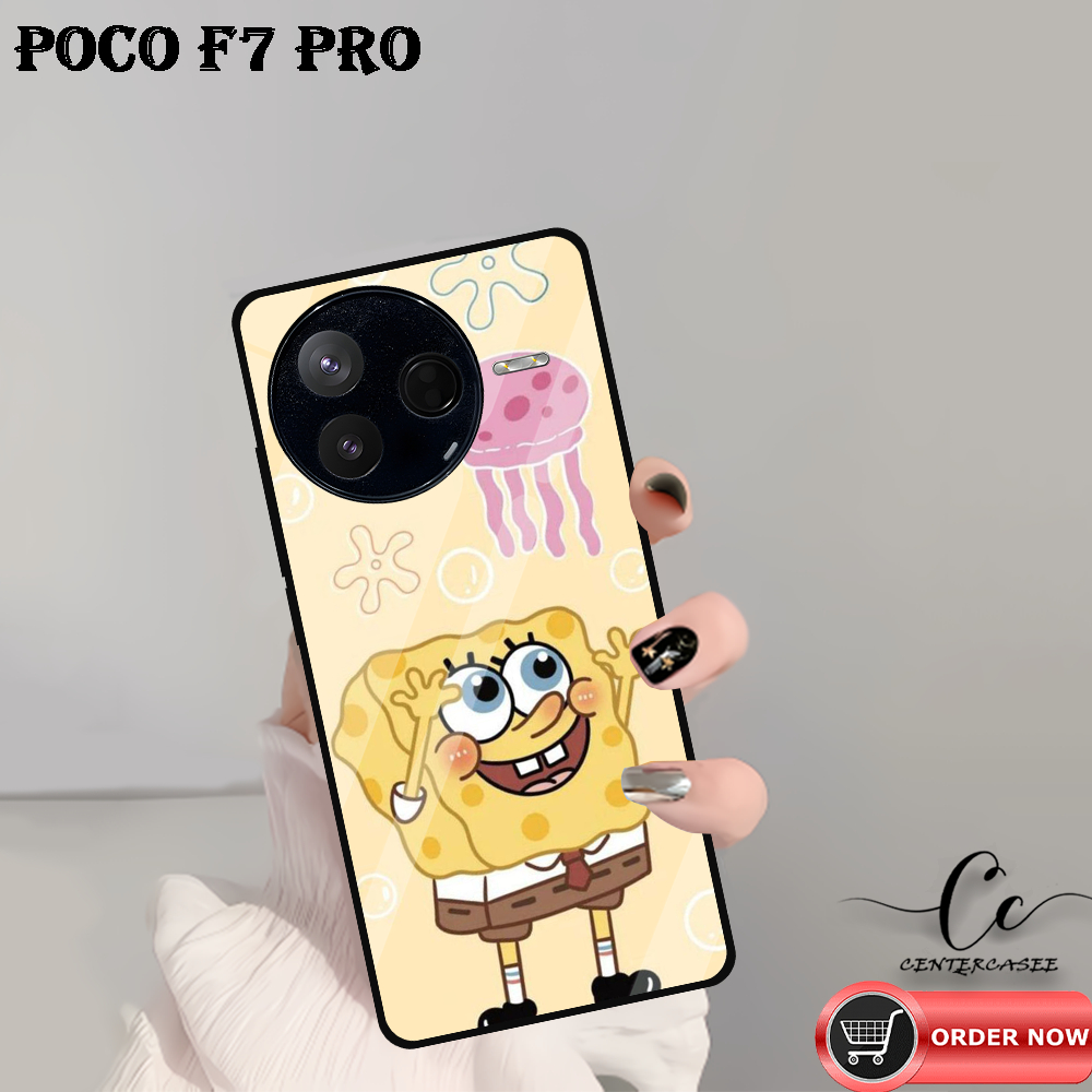 [YJ36] Case Glossy XIAOMI POCO F7 PRO | Casing Kilau Pic HD Motif SPONGEBOB  | Case Kekinian Murah K