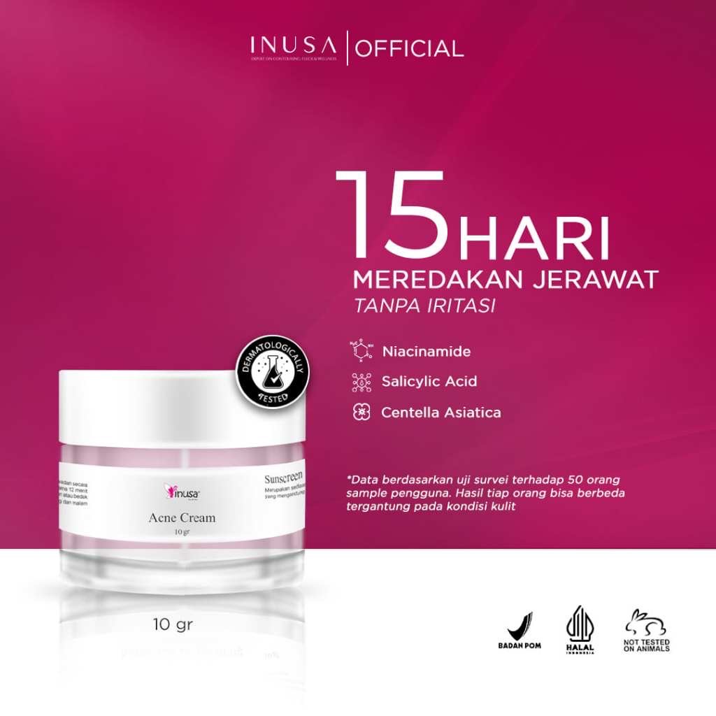 Acne Night Cream Inusa BPOM