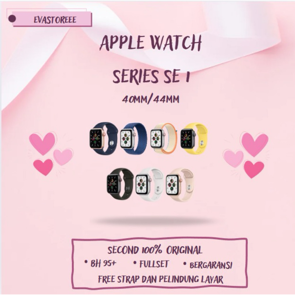 Apple Watch/iWatch Series SE 1/SE 40MM/44MM Second 100% Original Fullset Bergaransi Ex internasional
