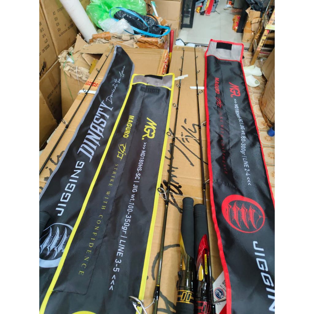 joran pancing maguro dinasty 602 180 cm jigging series solid carbon cincin fuji