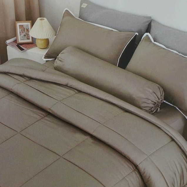 Fiore 160X210 Cm Bed Cover Bambu - Cokelat Sandy