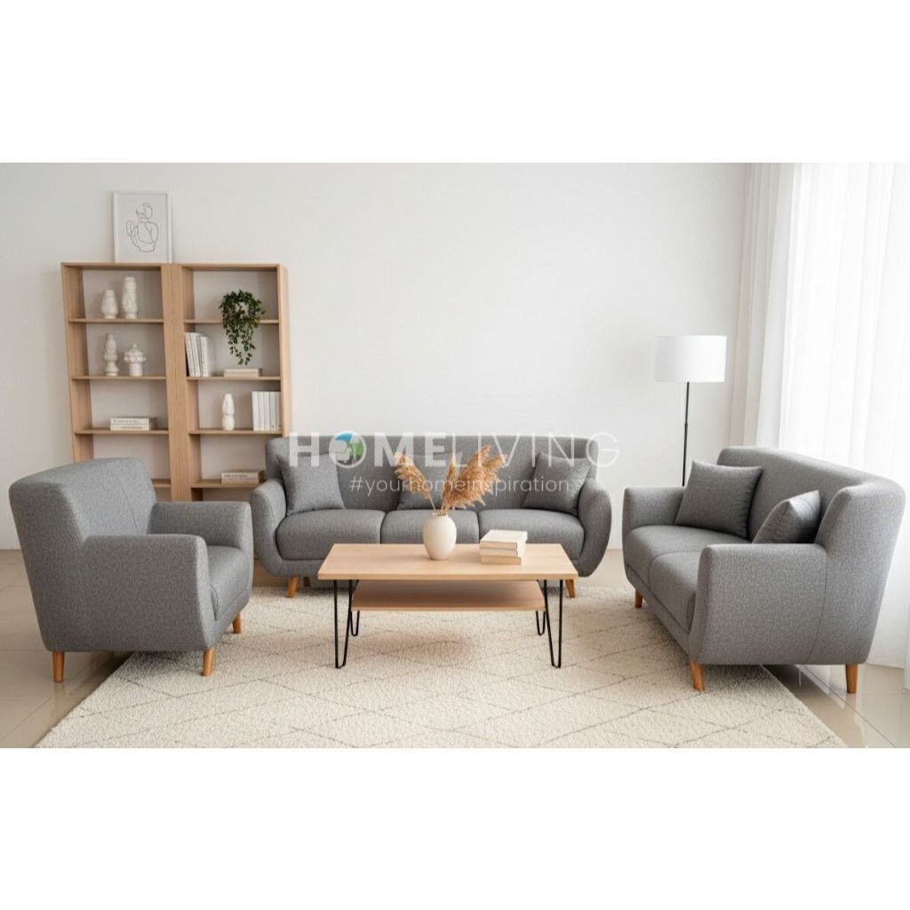 HOMELIVING - SOFA REBOND 3.2.1 - SOFA RUANG TAMU MINIMALIS - SOFA KOREAN STELI