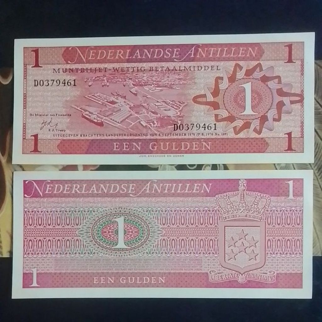 UANG KUNO MUNTBILJET 1 GULDEN NEDERLANDSE ANTILLEN
