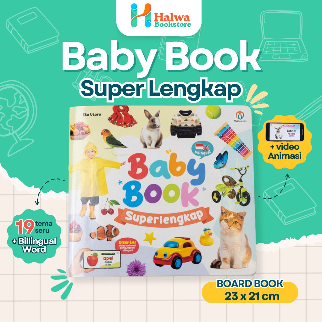 Boardbook Baby Book Superlengkap - Buku Bayi Usia 0+ Tebal Berwarna-Ziyadbooks