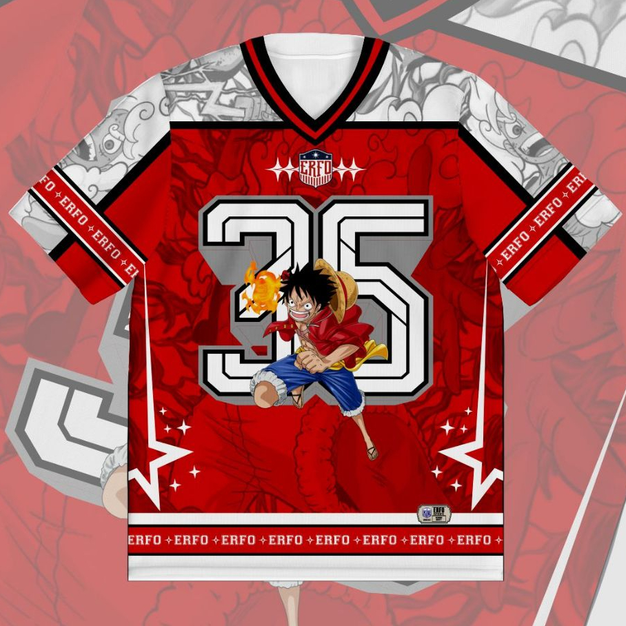 Jersey Anime One Piece Luffy Gear No. 35 - Kaos Full Print Manga Pria (BENGHAR Special Edition)