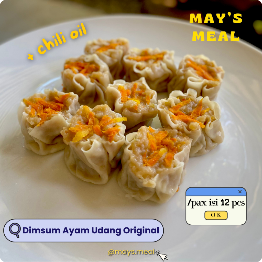 

Dimsum Shaumay Siomay Ayam Udang Premium + Chili Oil (12 pcs) by May's Meal