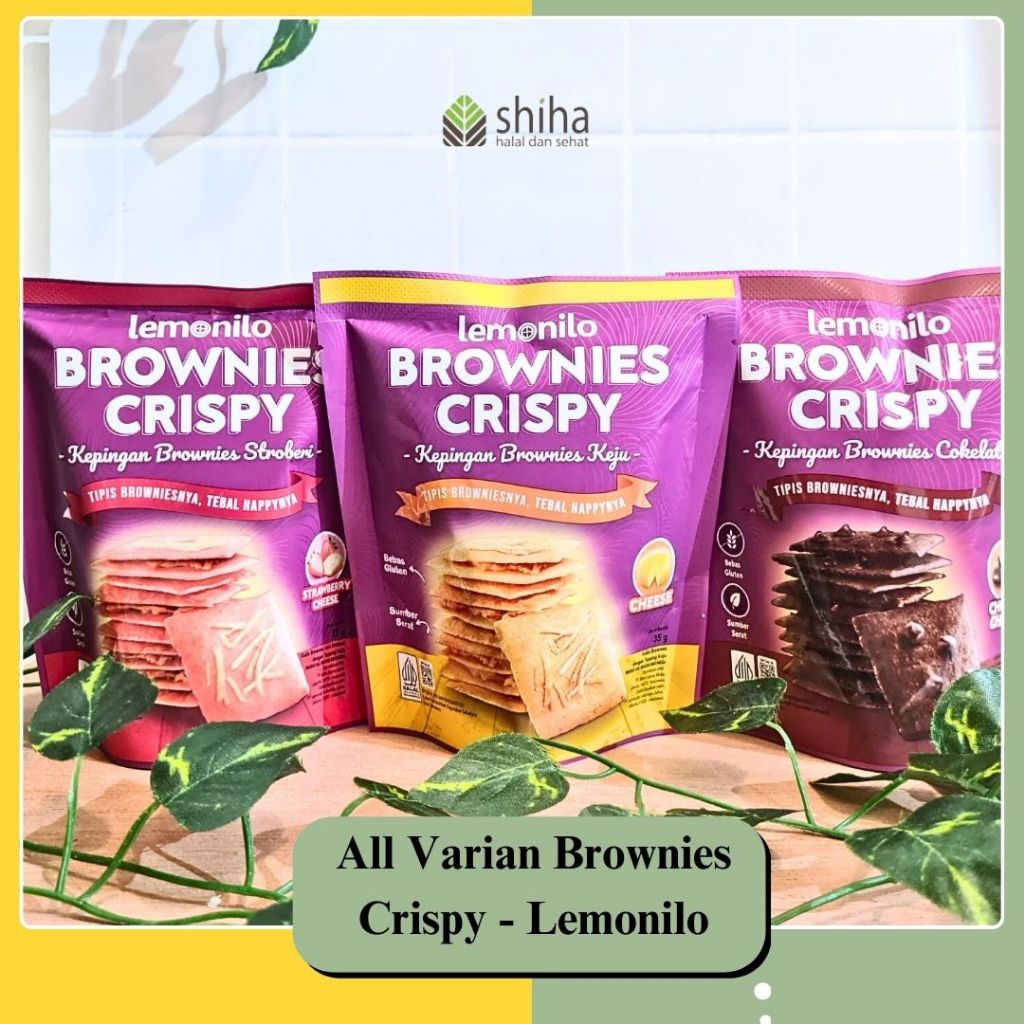 

Shiha - Lemonilo Brownies Crispy Snack Sehat / Cemilan Sehat 35gr |Cheese| Choco Chips| Strawberry