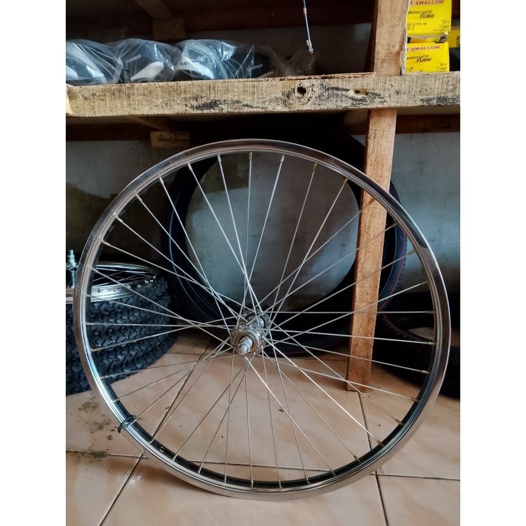 Lingkar / Velg Sepeda 24 CTB, Jengki, Onthel 24 Inch 36 Holes Chroom Tinggal Pakai | Kualitas Bagus