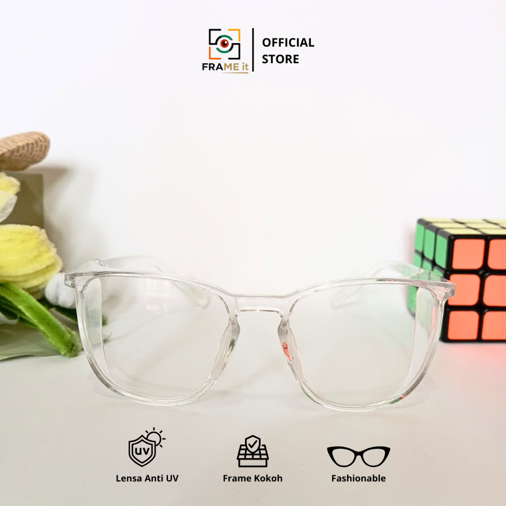 [FI] Kacamata Safety Pasca Operasi Lensa Bisa Minus 0 - 12 Lensa Dipertipis Index 1.67 WHITE Anti UV