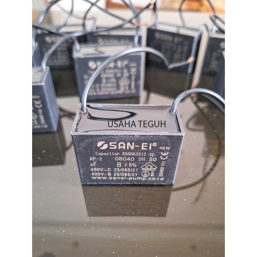 Kapasitor Segi 8UF 450V San Ei Kotak Capacitor San-Ei 8 UF Mikro 450 Volt Capasitor Pompa Air