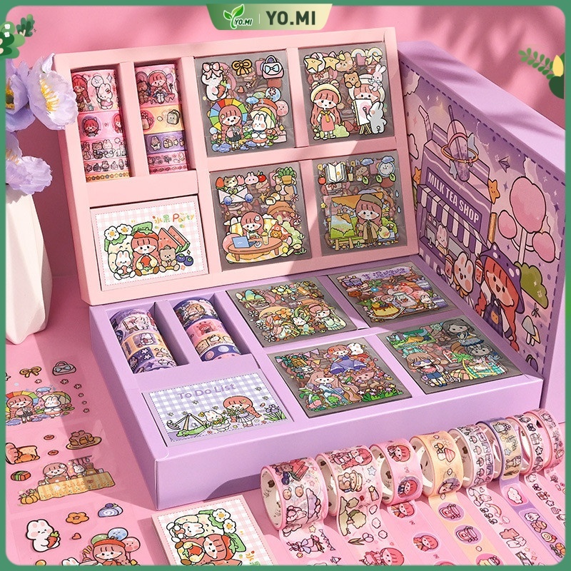 

Set Hadiah Stiker Perencana Gaya Girly yang Menggemaskan, Hadiah untuk Siswa, Aksesori Perencana DIY, Stiker