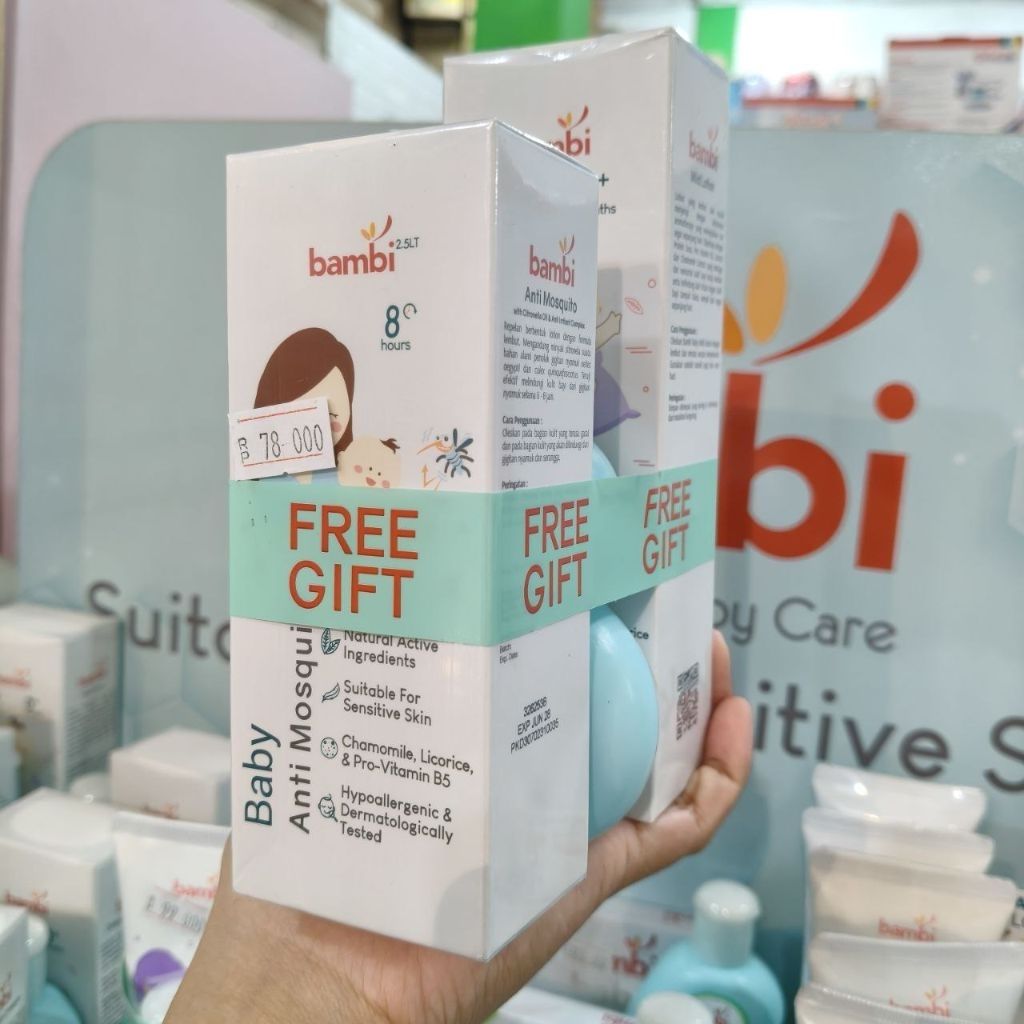 Bambi Bundling Free Gift Bambi Baby Anti Mosquito Bambi baby Mild Lotion
Free Bambi baby  Hair Lotio