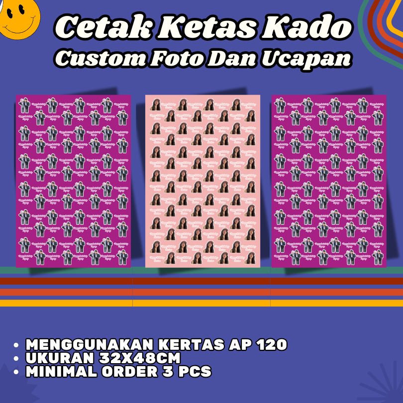 

Kertas Kado Custom Foto Dan Ucapan Motif Suka Suka