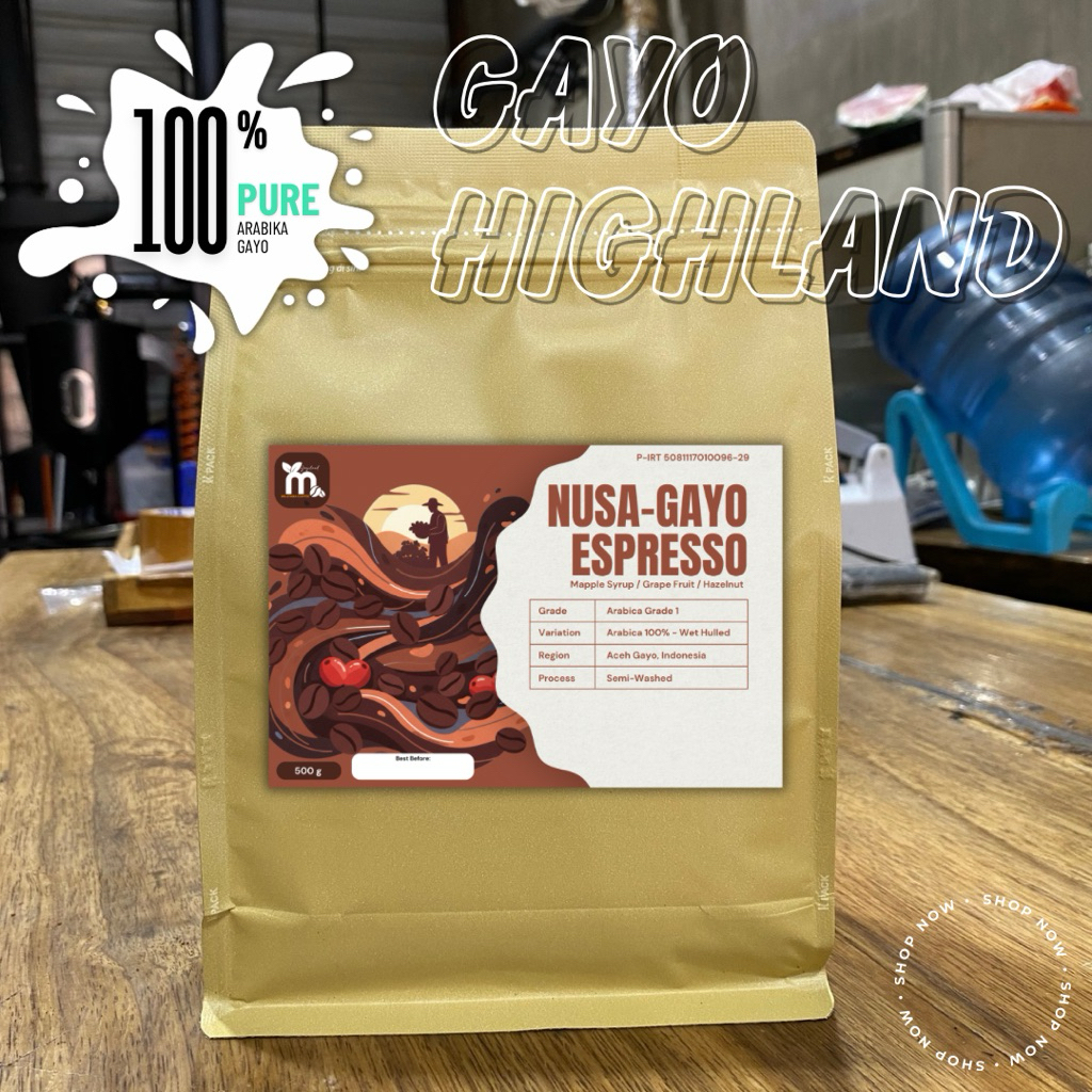 

NUSA-GAYO ESPRESSO 500 gr. KOPI ARABIKA DATARAN TINGGI GAYO, ACEH INDONESIA.