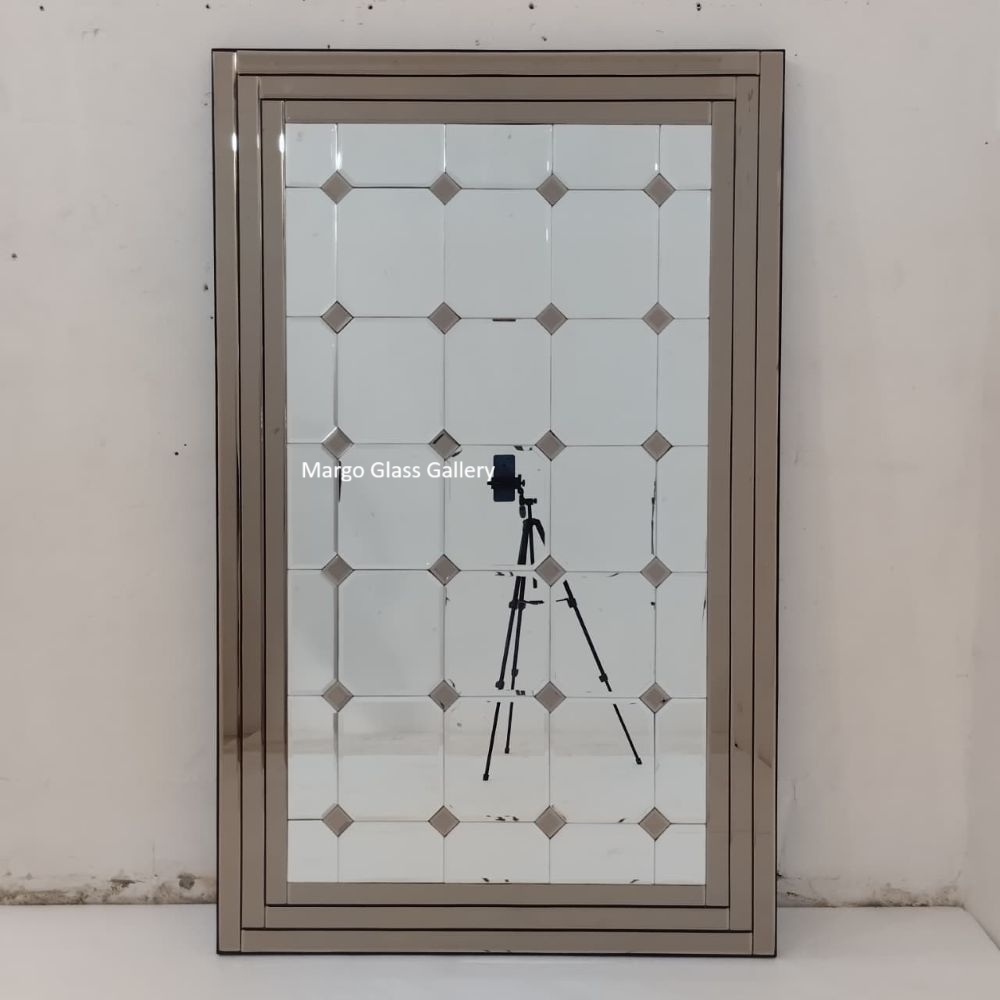 Cermin Bevel 1 Set Frame/Kaca Cermin Bevel Dinding Gantung Dekorasi Hiasan Dinding 150x100cm READY