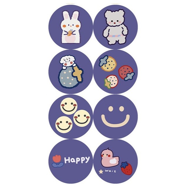 

50pcs Blue Emoji Seal Sticker Stiker Terimakasih Online Shop Packing Seal Packaging Kardus