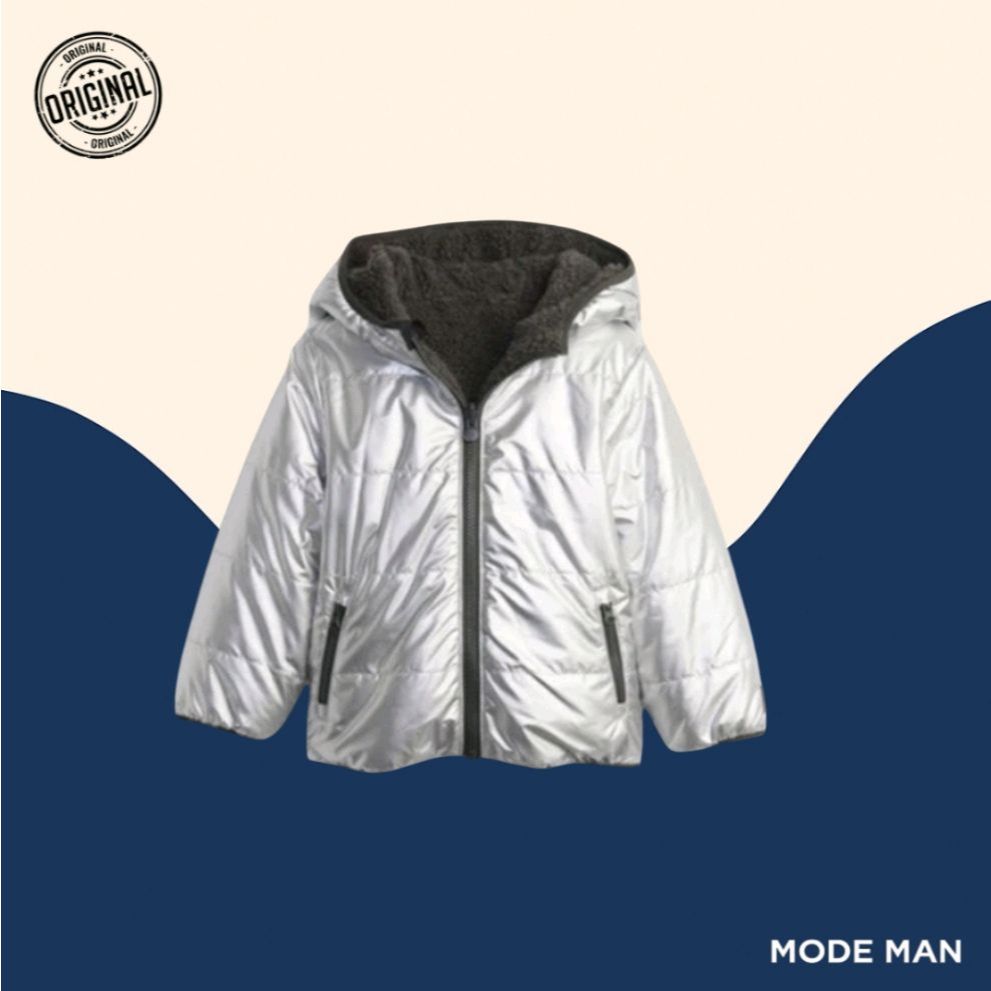 Gap Toddler Metallic Reversible Puffer Jacket – Jaket Balita Dua Sisi, Jaket Puffer Hangat & Tahan A