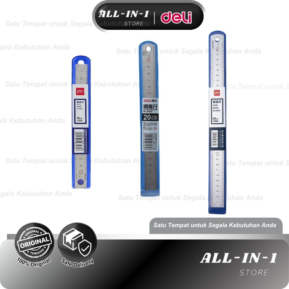 

Deli Penggaris baja berkualitas tinggi tahan gores 15/20/30 cm 8461 8462 8463