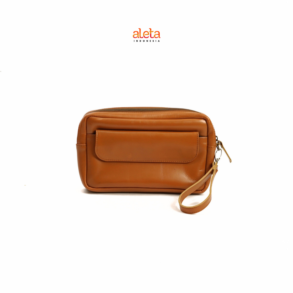 Aleta Indonesia - Victor Clutch Pria Kulit Asli Premium Muat HP, Kartu, Dompet Free Grafir Nama