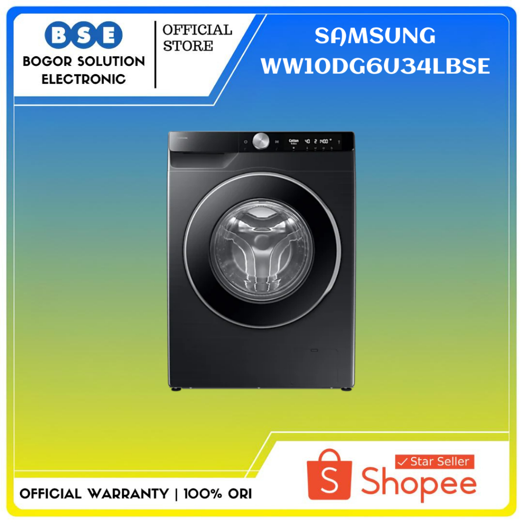 Mesin Cuci Bespoke Samsung WW10DG6U34LBSE Front Loading Samsung 10 Kg - BLACK