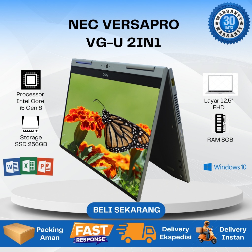 Nec VersaPro VG-4 Intel Core I5 Gen 8 Ram 8GB SSD 256GB 12.5"