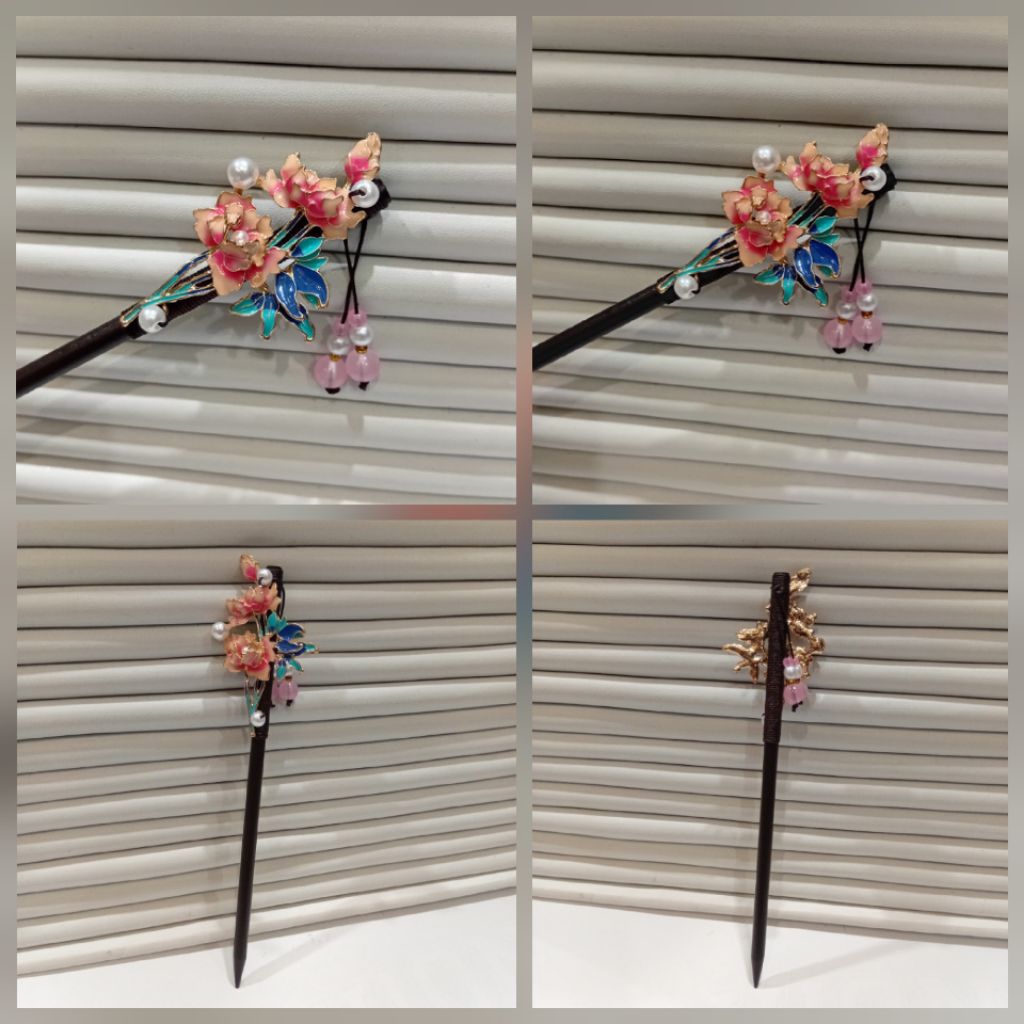 cucuk konde cina bunga mawar modern untuk sanggul / aksesoris sanggul / aksesoris rambut / cucuk kon