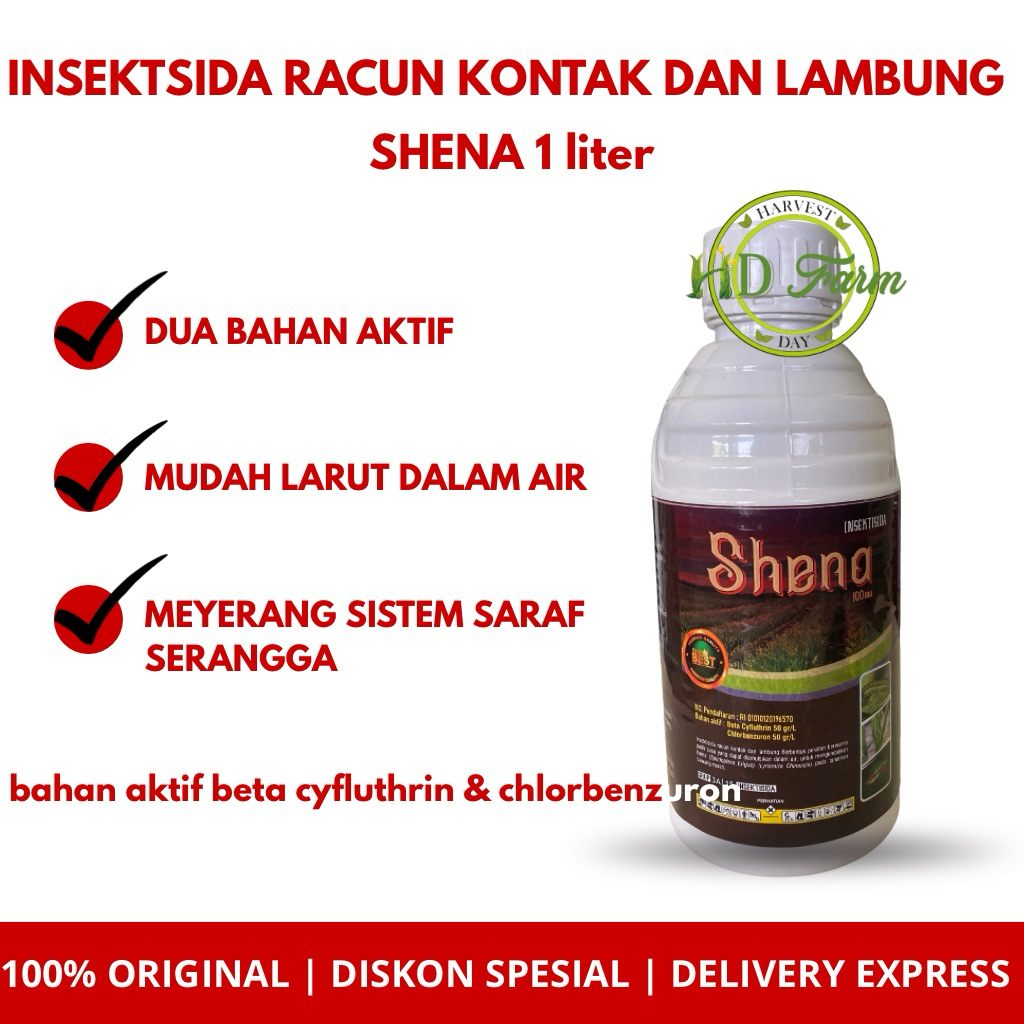 [ORIGINAL] Insektisida Shena 1000 ml / 1 liter – Obat Ulat grayak | Pengendali hama tanaman pangan, 