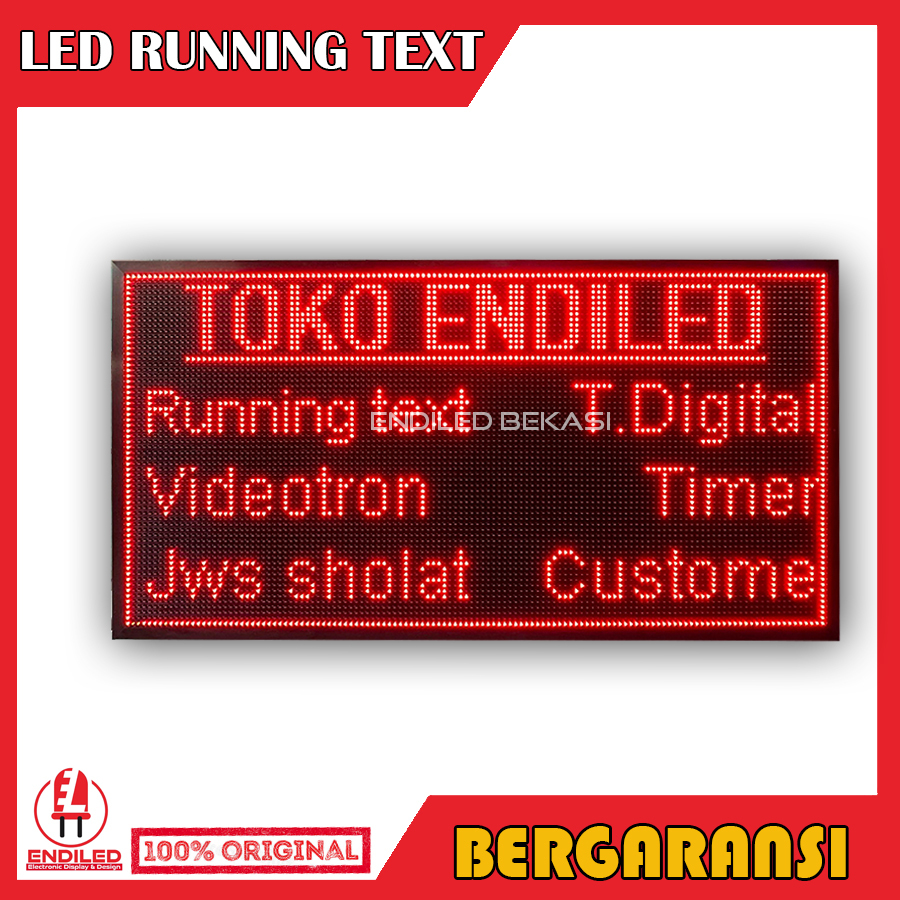 Led Running Text Tulisan Berjalan Warna Single Color Outdoor