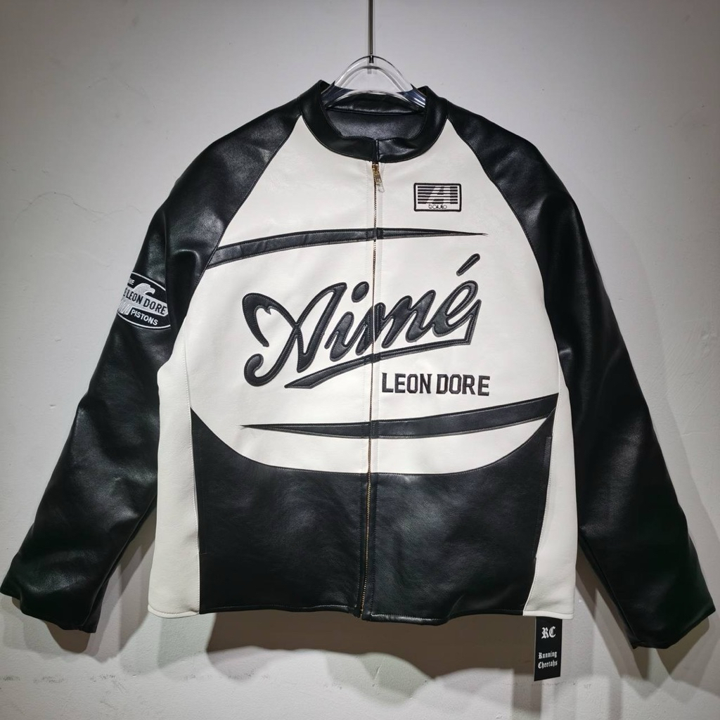 Leather Jacket AILEONDORE White Blue