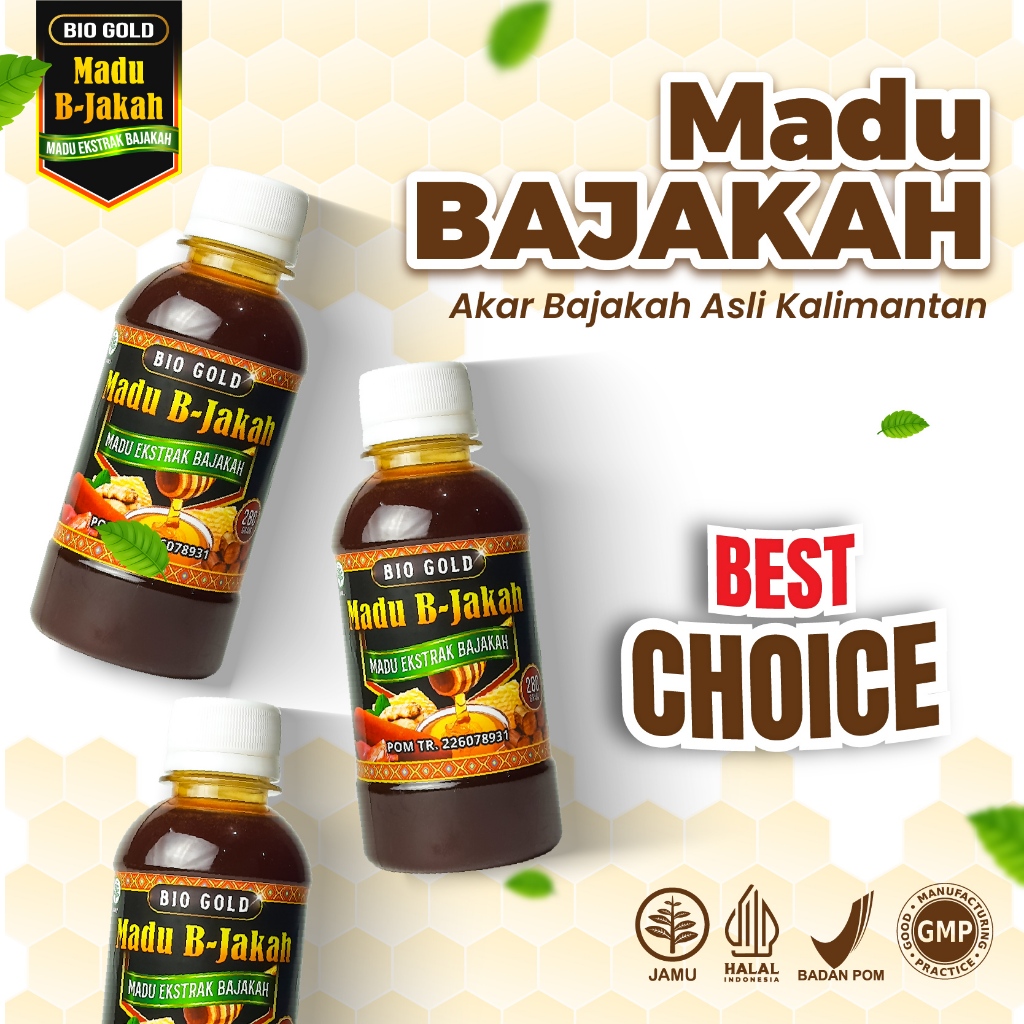 Bio Gold - Bundling 3 Botol Madu B-jakah Ekstrak Akar Bajakah Propolis Bawang Dayak Buah Merah Papua