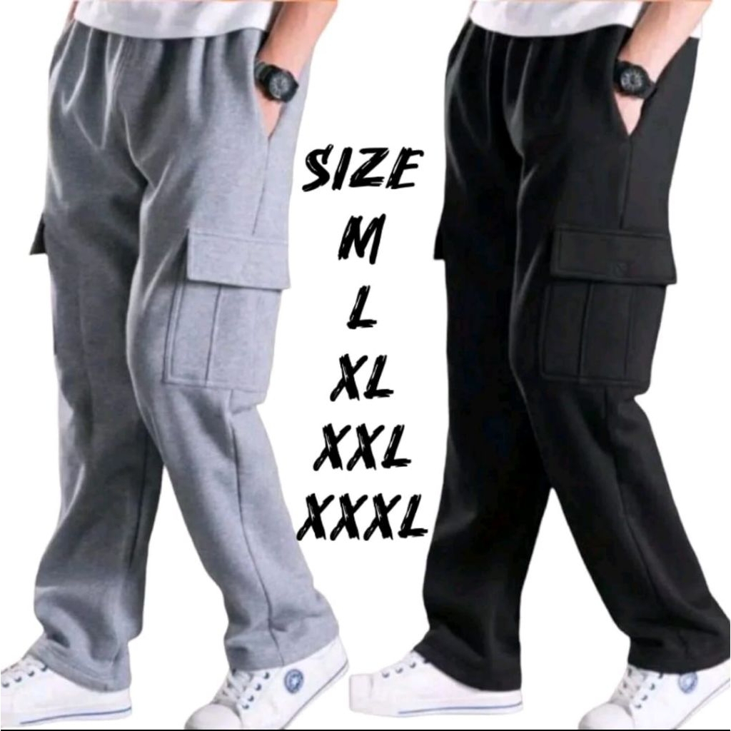 Celana Cargo Panjang Pria Korea Style Basic Celana Training Kargo Panjang Pria Highwaist Kekinian Pr