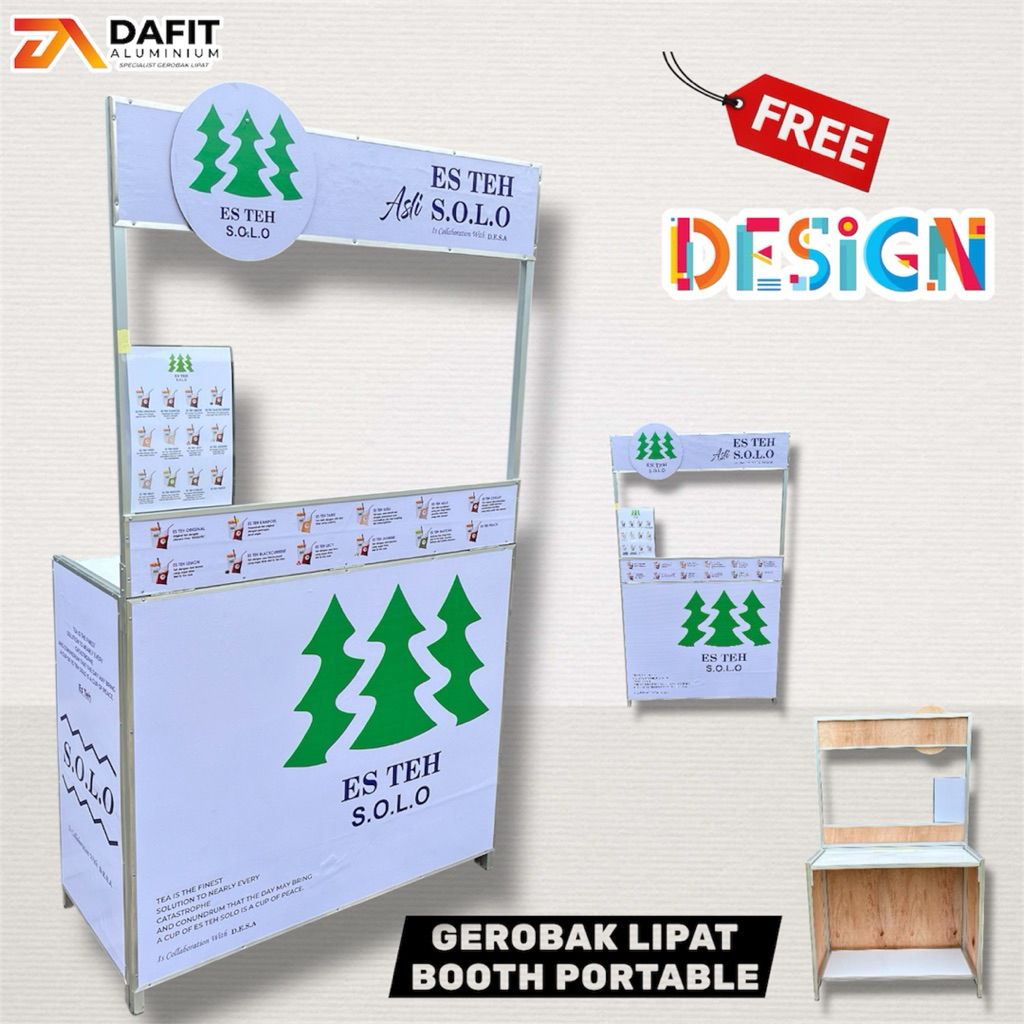 Gerobak Es teh Gerobak lipat Booth portable Free desain Gambar