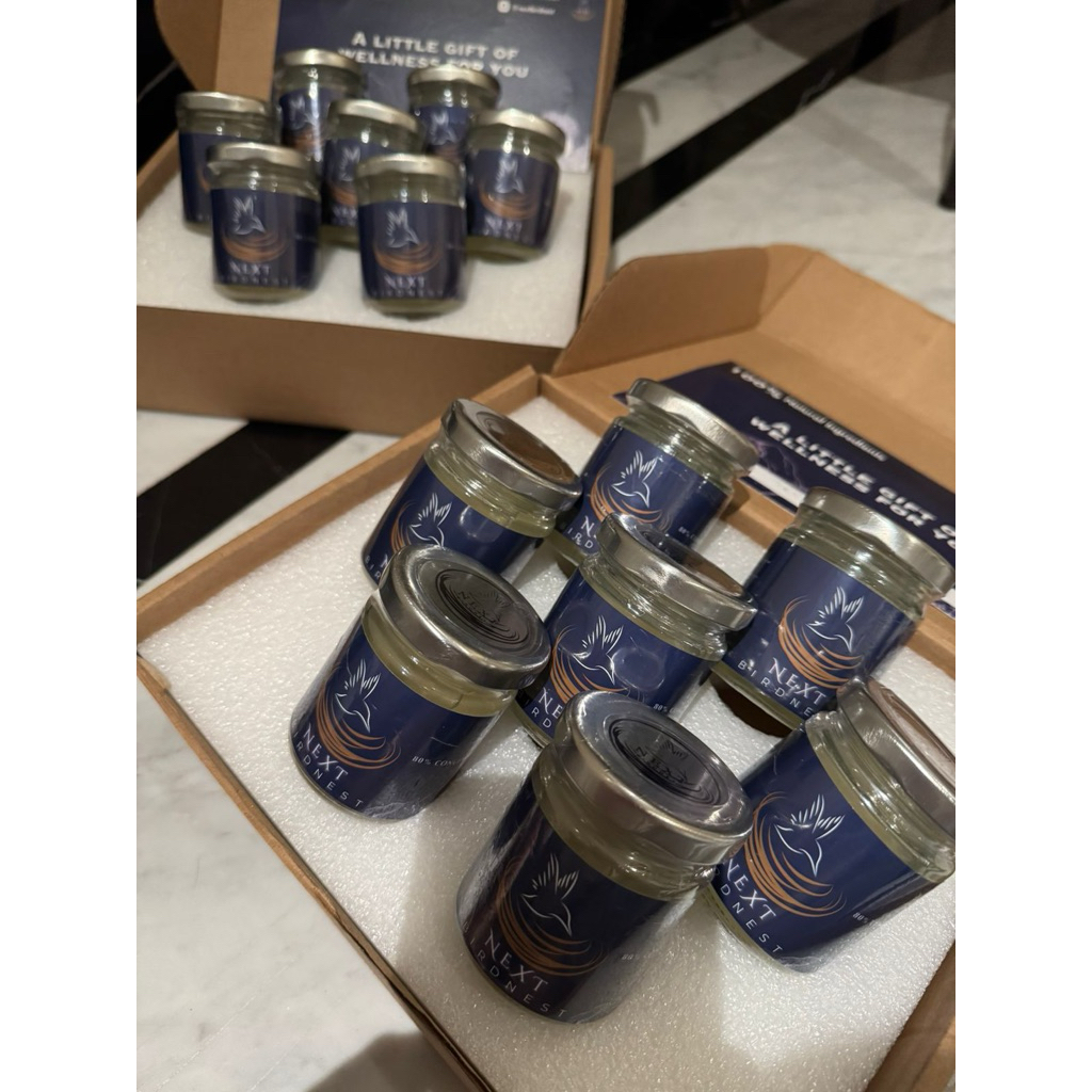 

Minuman sarang burung walet asli 100% (1 box isi 7jar)