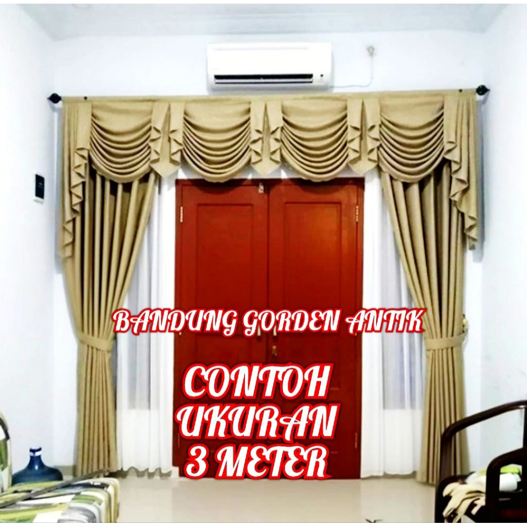 Gorden Mewah Poni Gelombang Spanyol Hordeng Pintu Tengah Ruang Tamu Tirai Pintu Gelombang