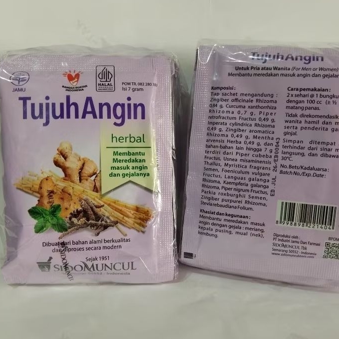 

Jamu Tujuh Angin SidoMuncul Kemasan 1pack isi 10sachet
