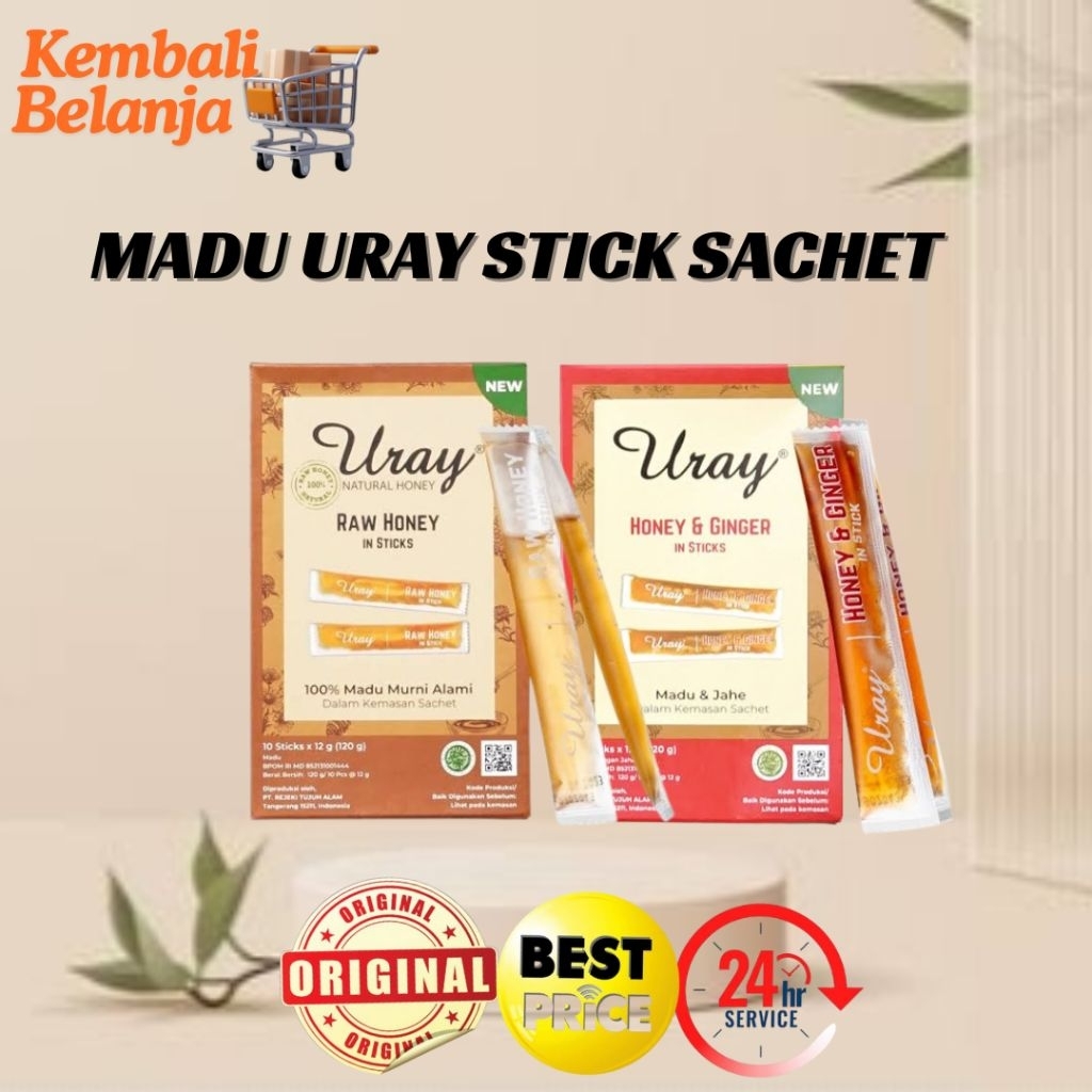 Madu Uray Stik Sachet / Madu Uray Raw Honey Madu Uray Honey Ginger/ Madu Uray Praktis/ Madu Uray Sti